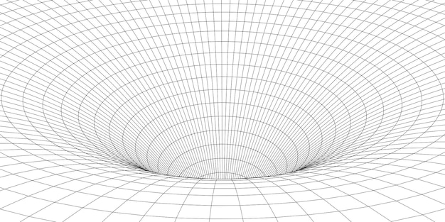 Abstrakt wireframe-tunnel. Vektor-ormehul. 3D-portalnet. Futuristisk fantasy-tragt