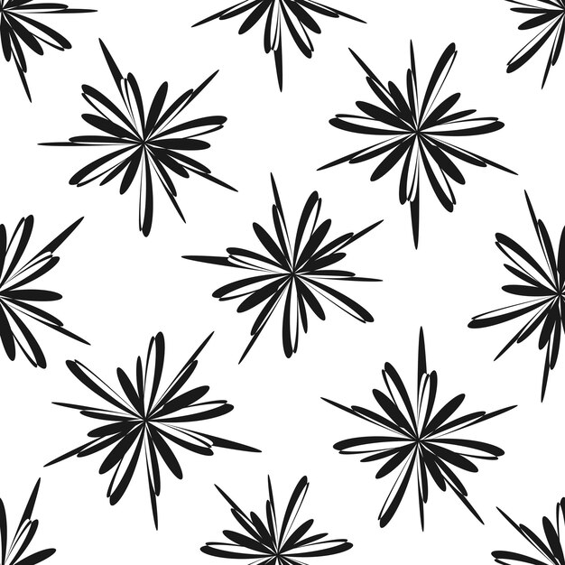 Abstrakta svarta doodle-element på vit bakgrund Zen vektor sömlöst mönster