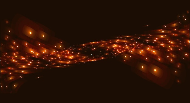 Abstrakte glødende lys, der danner spiral 3d bølge digitalt design element røde farver