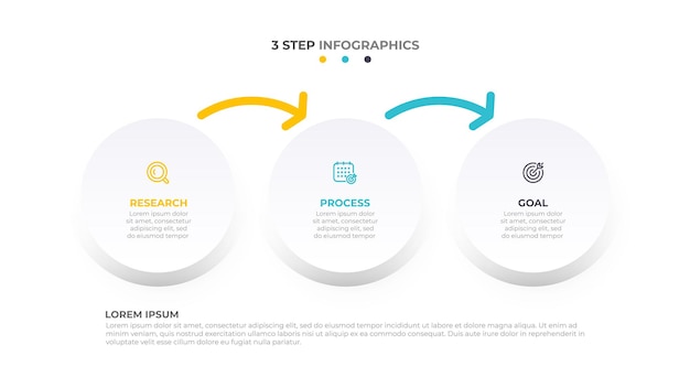 Abstrakte infographic designelementer med marketing ikoner og pil Business koncept med 3 muligheder