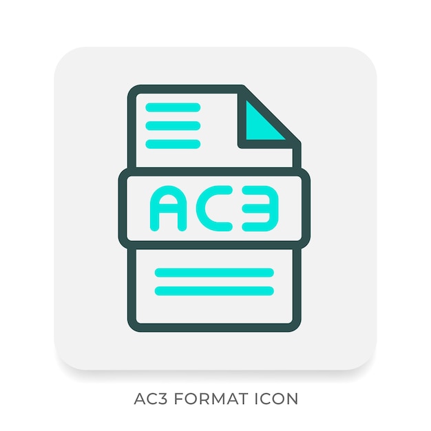 ac3 audio format symbol with bright and clear color lines