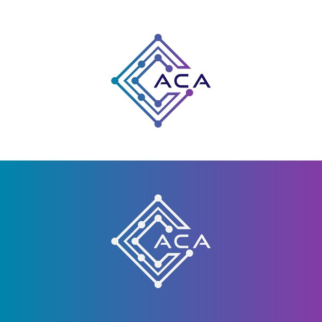 aca tech initial logo design icon for technology Digital Tech business aca tech logo aca