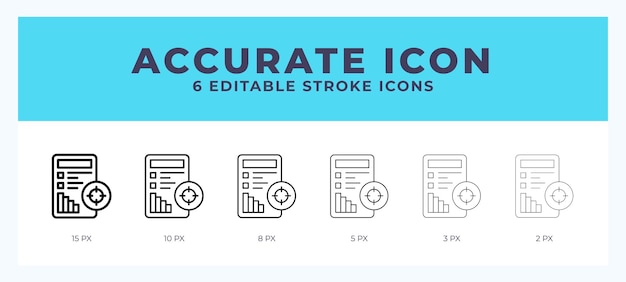 accurate icon set with different stroke vector illustration with editable stroke