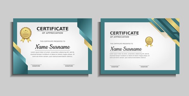 Achievement award certificate design template