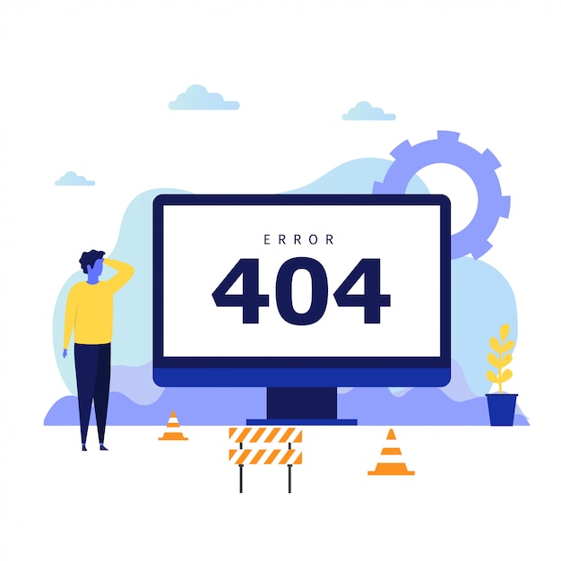 Açılış sayfası için 404 Hata konsept tasarımı