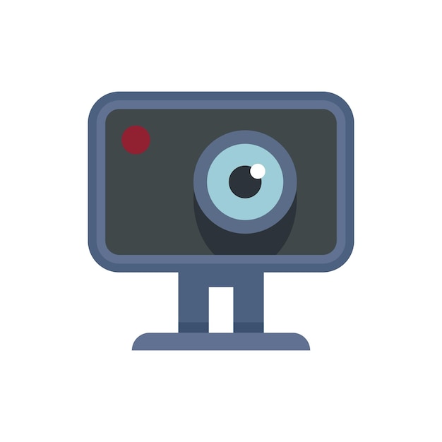 Action camera icon flat vector Movie camcorder Digital action camera isolated