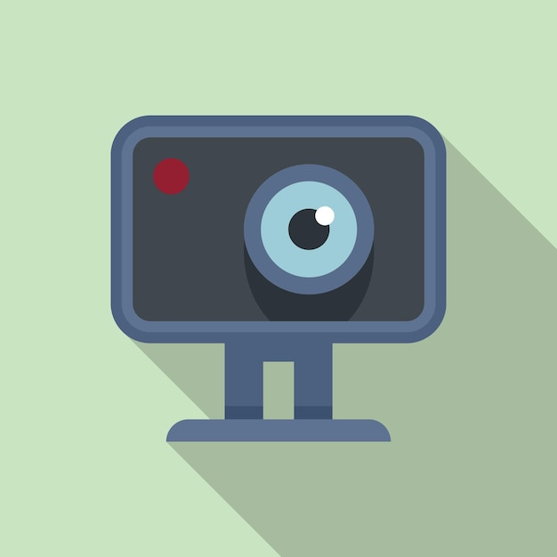Action camera icon flat vector Movie camcorder Digital action camera