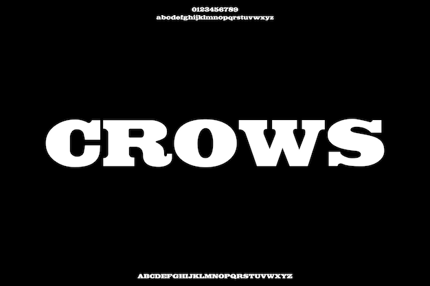 Action Crows Creative Vector Display Alphabet Font Design