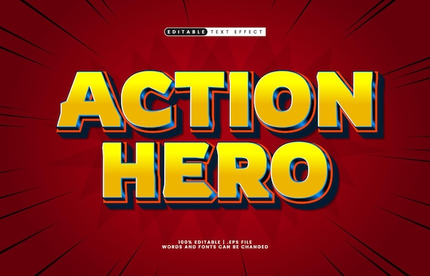 action hero editable text effect with a comic and cartoon text style