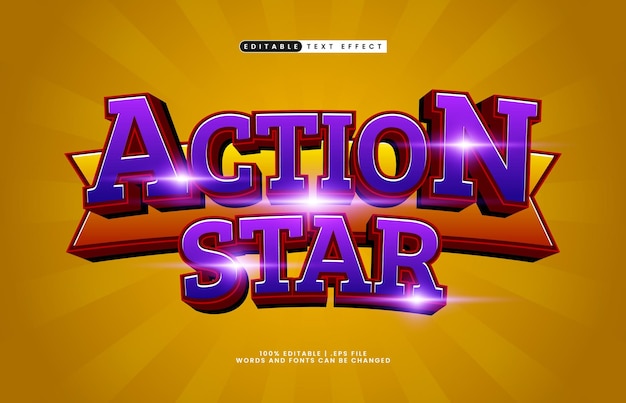 action star editable text effect with a sport and competition text style