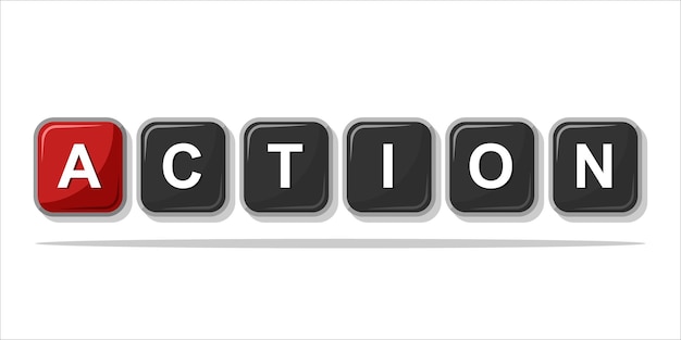 action word art typography illustration vector