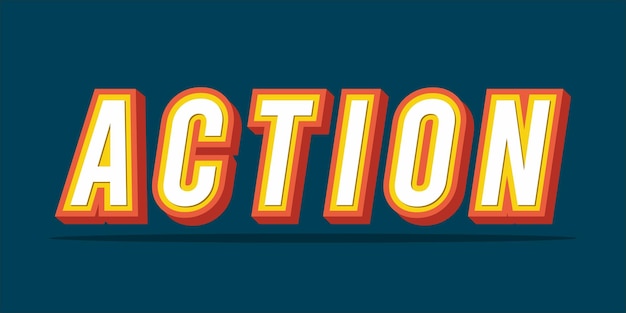 action word art typography illustration vector