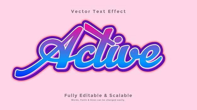 Active 3d Text Effect Free Vector