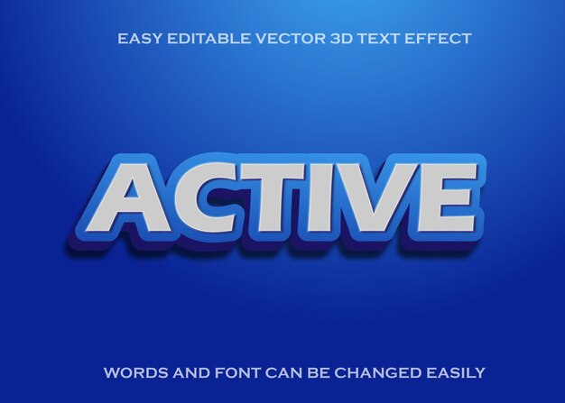 active editable 3d text effect word and font can be change