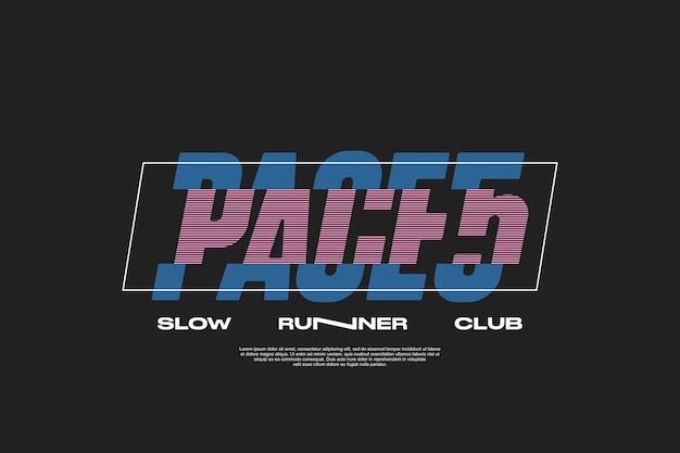 Active Running Lifestyle Club Tshirt Design Modern Sport Vector