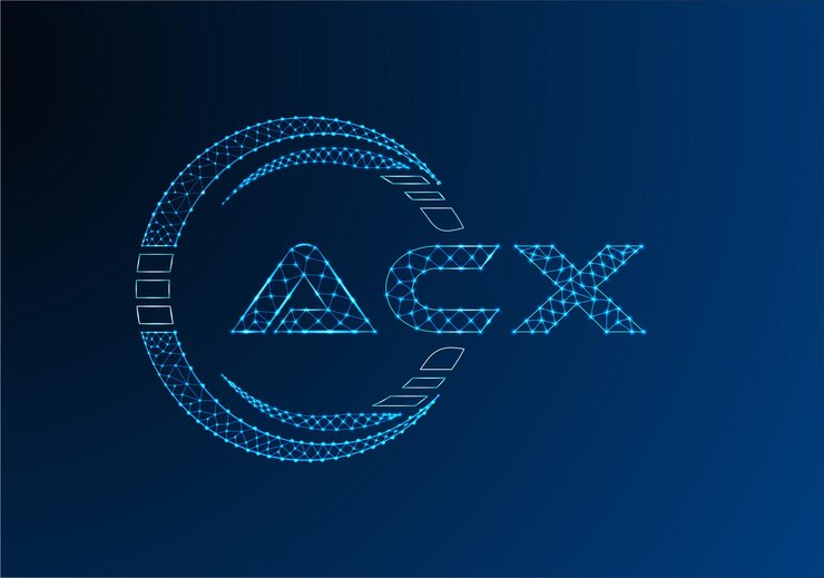 Vektör acx low poly letter logo vector design acx lower poly logo design