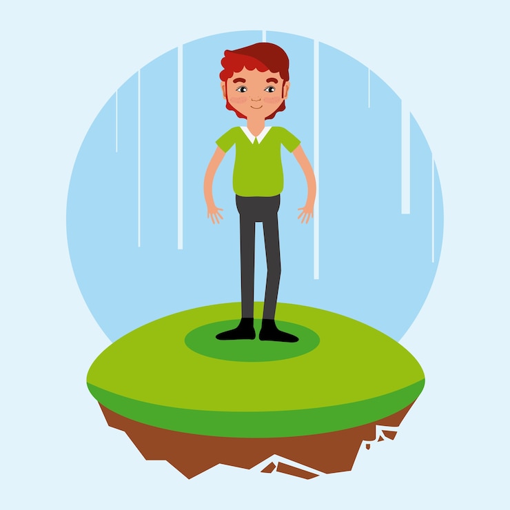 Vektör adam avatar karikatürü