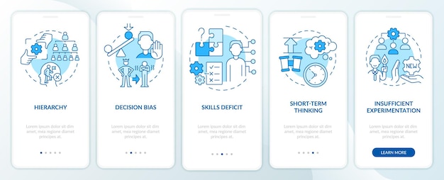 Adaptability enemies in HR blue onboarding mobile app screen