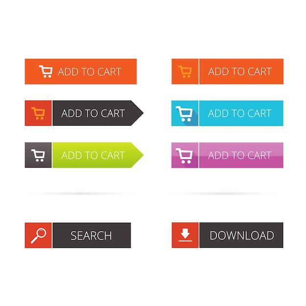 Add to cart and search buttons set