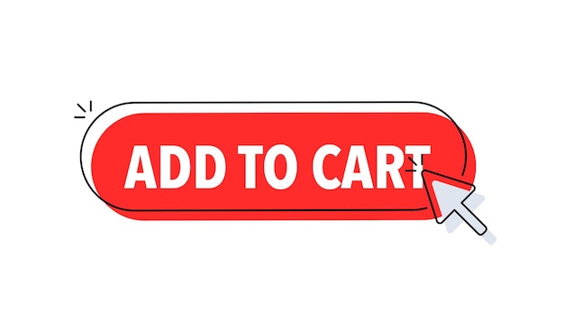 Add to cart button with cursor Pointer click Vector web button