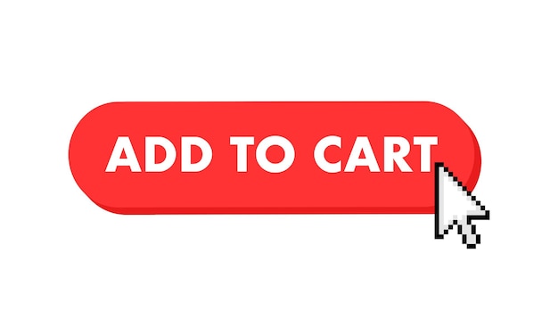 add to cart button with cursor pointer click vector web button