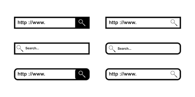 Address and navigation bar icon business concept search www http pictogram concept