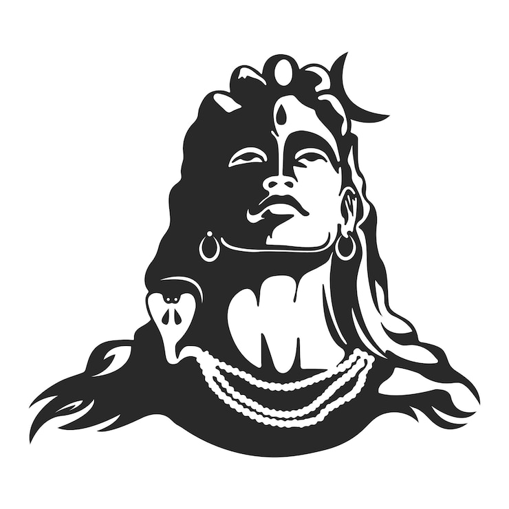 Vektör adiyogi shiva mahadev vector drawing illustration