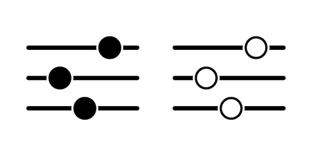Adjustment filter control button icon vector. Equalizer settings control icon.