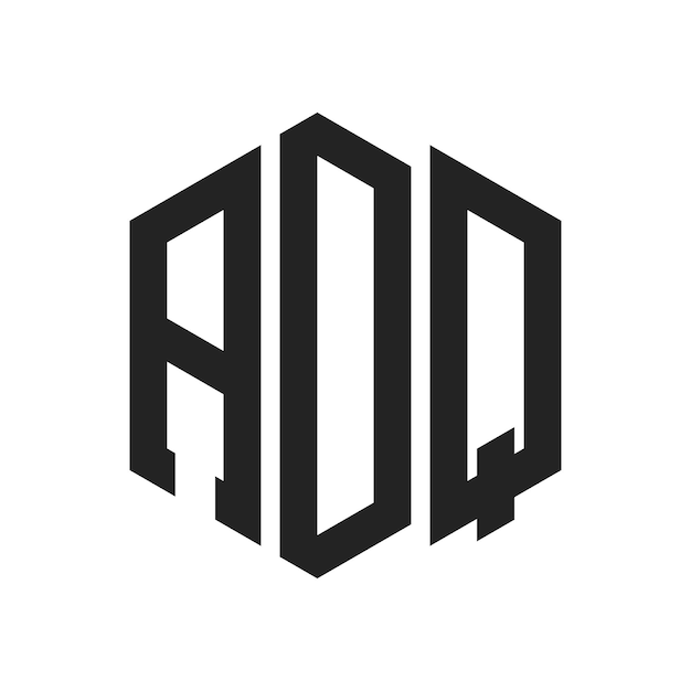 ADQ Logo Design Initial Letter ADQ Monogram Logo using Hexagon shape