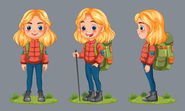 adventurous girl ready for hiking
