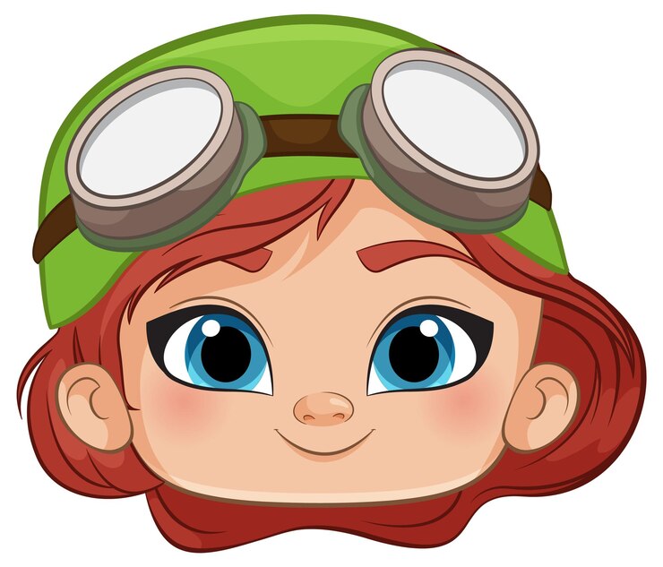 Vektör adventurous girl with goggles