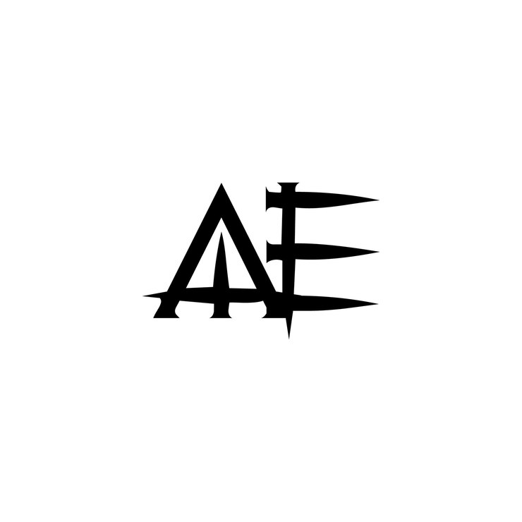Vektör ae monogram logo tasarımı harf metin adı sembolü tek renkli logo alfabe karakteri basit logo