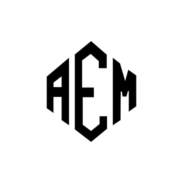AEM letter logo design with polygon shape AEM polygon and cube shape logo design AEM hexagon vector logo template white and black colors AEM monogram business and real estate logo