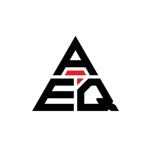 AEQ triangle letter logo design with triangle shape AEQ triangle logo design monogram AEQ triangle vector logo template with red color AEQ triangular logo Simple Elegant and Luxurious Logo
