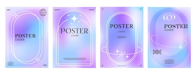 Aesthetic blur purple gradient Y2K modern posters