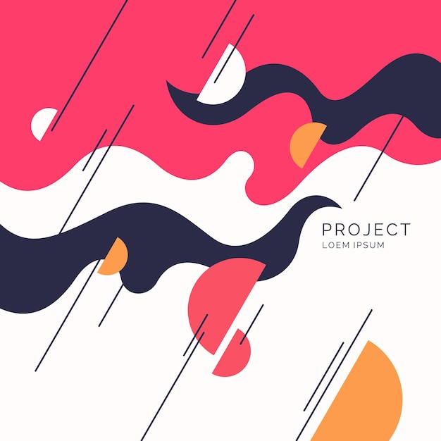 Affisch med dynamiska vågor. Vektorillustration i minimalistisk stil. Abstrakt bakgrund