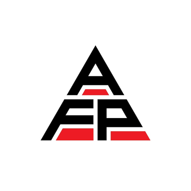 AFP triangle letter logo design with triangle shape AFP triangle logo design monogram AFP triangle vector logo template with red color AFP triangular logo Simple Elegant and Luxurious Logo