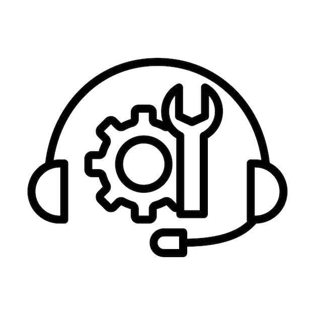 After sales support icon outline set sign