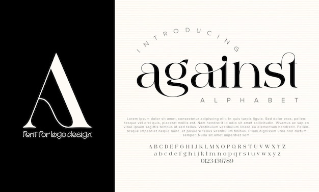 against vector alphabet font for logo design