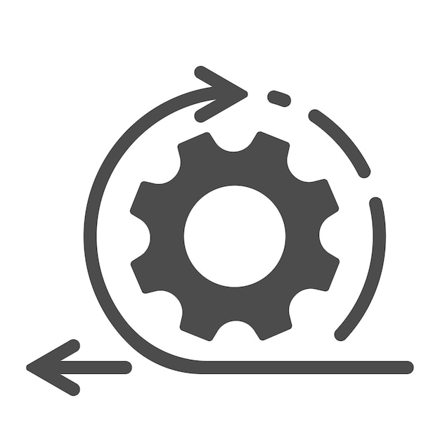 Agile process line icon Gear arrow circle cycle Vector illustration