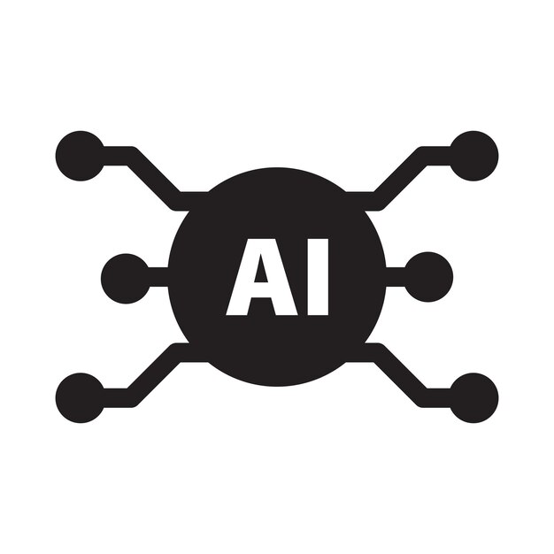 ai artificial intelligence icon digital micro chip for computer and technology illustration