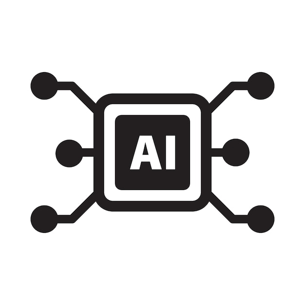 ai artificial intelligence icon digital micro chip for computer and technology illustration