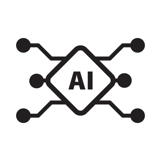 ai artificial intelligence icon digital micro chip for computer and technology illustration