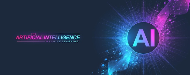 AI Banner Concept In The Digital Style Generative Ideas Design Element For Internet Technology