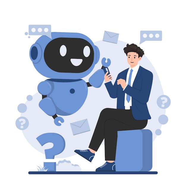 ai chatbot service for instant chat bot customer support illustration concept user experience
