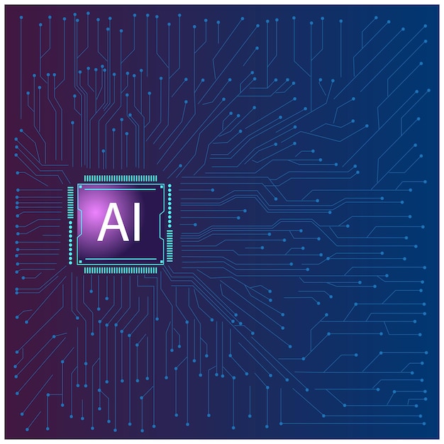 AI-chip håndholdende vektor design Illustration