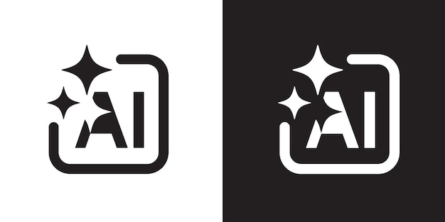 Ai generated icon AI star and square icon Artificial intelligence technology and Machine learning concept Icon element for application and web Vector illustration