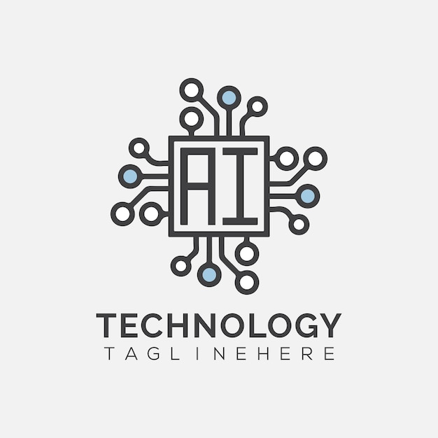 ai initial monogram for technology logo with rectangle style design