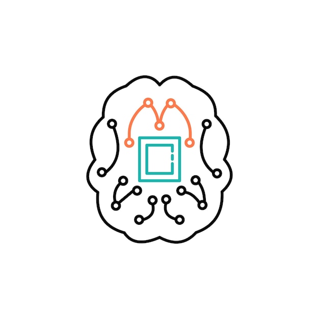 AI Neural Networks Vector Icon Design