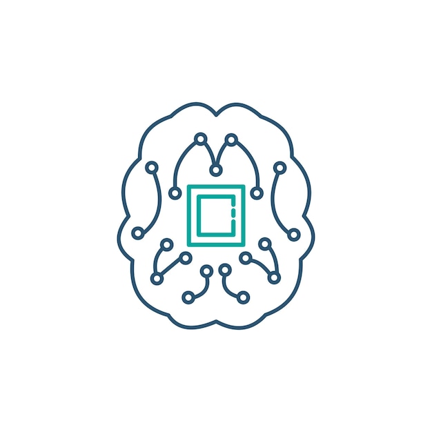 AI Neural Networks Vector Icon Design